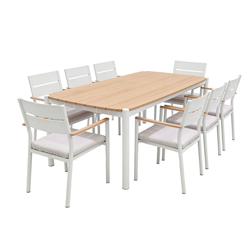 Cargue la imagen en el visor de la galería, Comedor Naturala + 8 silla naturala color blanco - GL3AQ41874312-ZYB