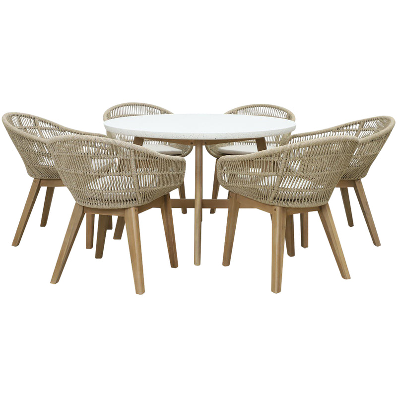 Cargue la imagen en el visor de la galería, Comedor para Exterior o Jardin Circular 1.5 M Talara + 6 Sillas Talara