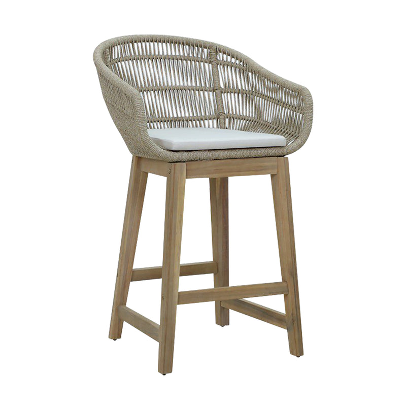 Cargue la imagen en el visor de la galería, Comedor de barra Alto 1.6 M para Exterior o Jardin Rectangular Talara Bar + 4 Sillas Alta Talara