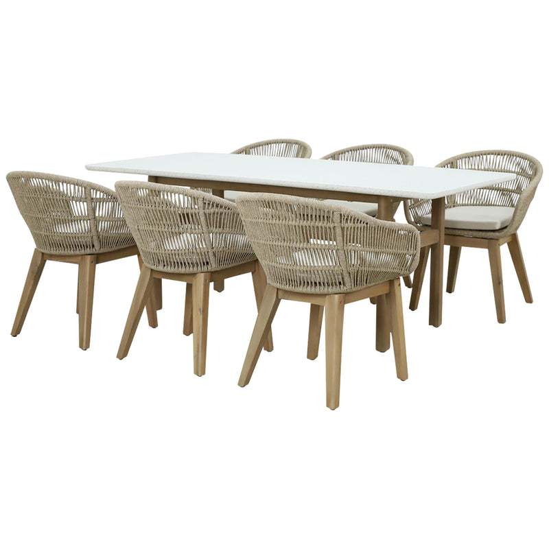 Cargue la imagen en el visor de la galería, Comedor Talara rectangular 2 M + 6 sillas talara