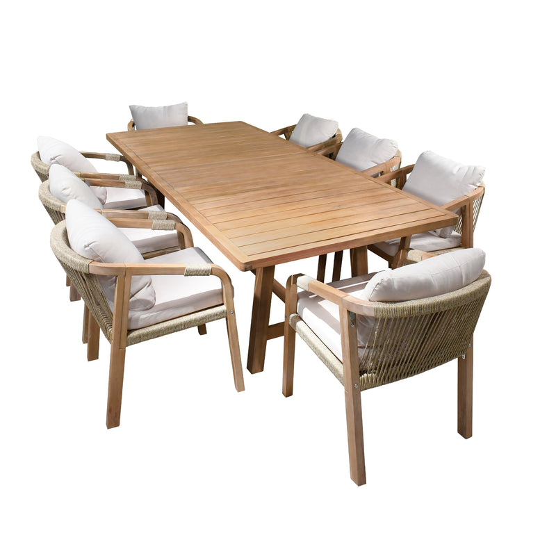 Cargue la imagen en el visor de la galería, Comedor para Exterior o Jardin Rectangular 2.3 M Rimini + 8 sillas Rimini