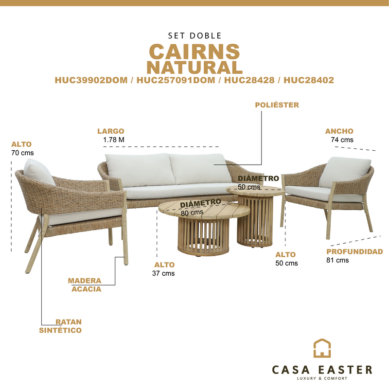 Cargue la imagen en el visor de la galería, Set doble Cairns de Madera color Natural