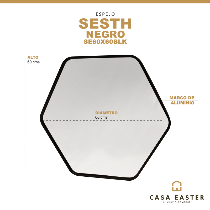 Cargue la imagen en el visor de la galería, Espejo color Negro 60x60 Sesth - SE60X60BLK