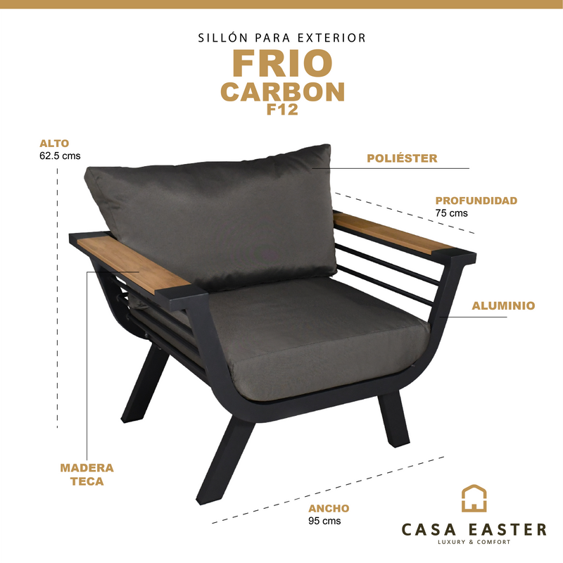 Cargue la imagen en el visor de la galería, Sillon Color Carbon FRIO INDIVIDUAL-F12