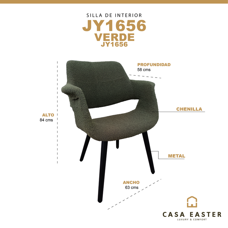 Cargue la imagen en el visor de la galería, Silla de Interior JY1656 Verde - JY1656