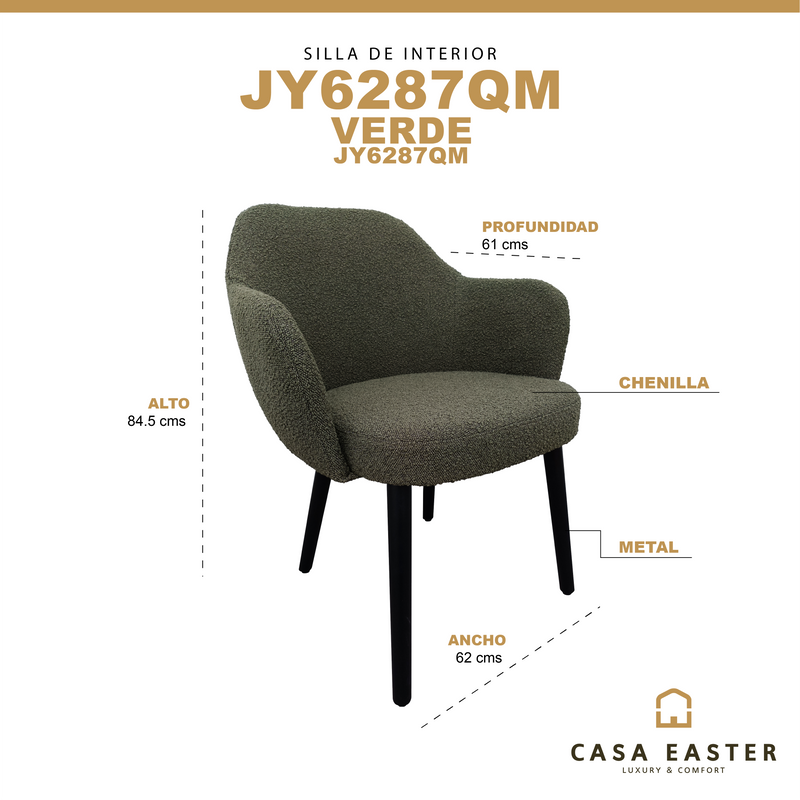 Cargue la imagen en el visor de la galería, Silla de Interior JY6287QM verde - JY6287QM
