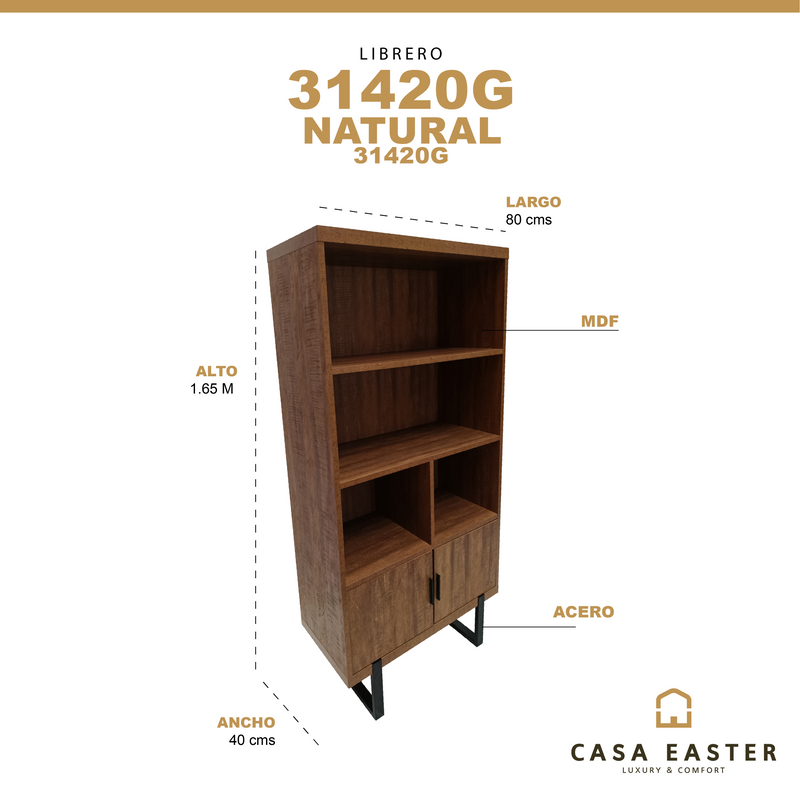 Cargue la imagen en el visor de la galería, Librero 31420G Color Natural 3 niveles - 31420G