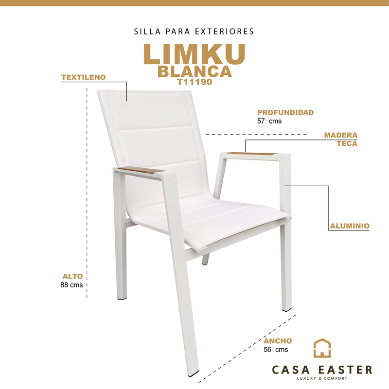 Cargue la imagen en el visor de la galería, Silla de Textileno para interior y exterior Color Blanco LIMKU - T11190