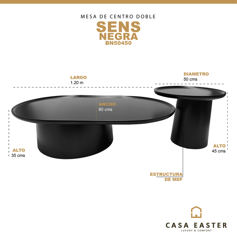 Cargue la imagen en el visor de la galería, Mesa de Centro de interior Doble Sens 2 PIEZAS L-1.2 M, D. 50cms - BN50450