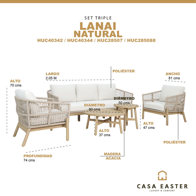 Cargue la imagen en el visor de la galería, Set triple de madera Lanai