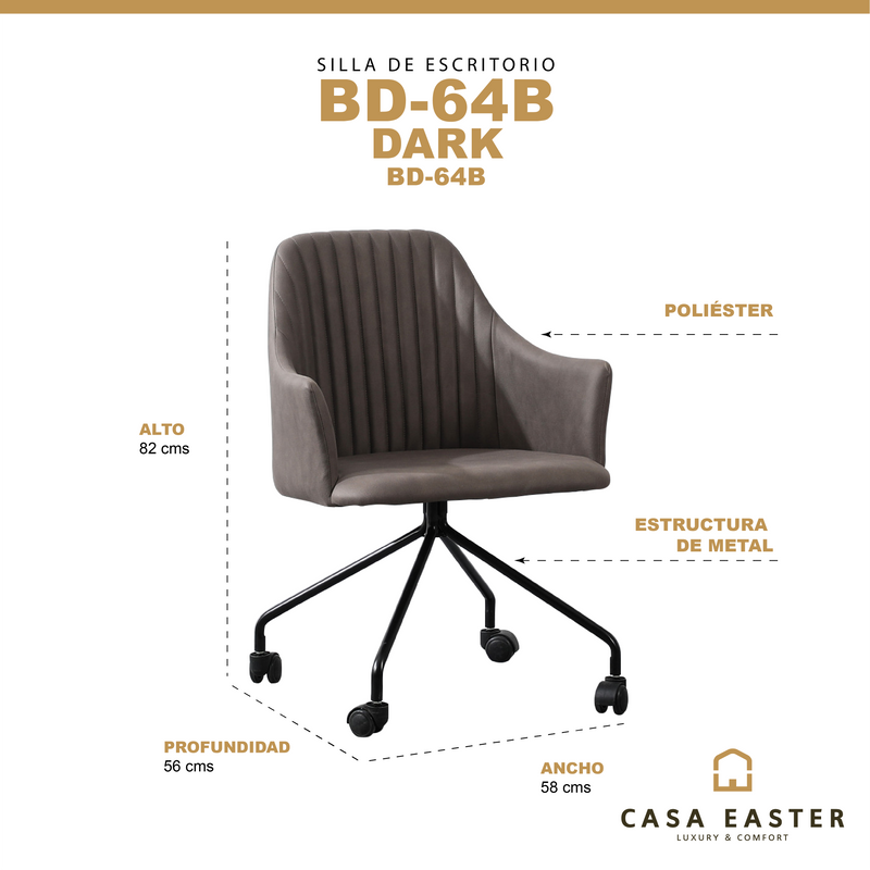Load image into Gallery viewer, BD64B indoor desk chair, dark color - BD64B