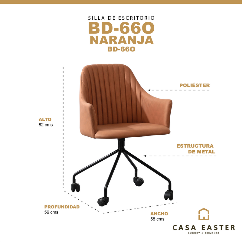 Load image into Gallery viewer, BD660 indoor office chair, orange color - BD660