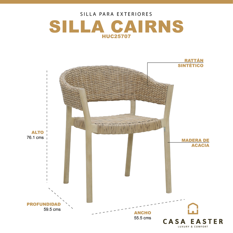 Cargue la imagen en el visor de la galería, Silla de madera Cairns color Ntaural - HUC25707DOM