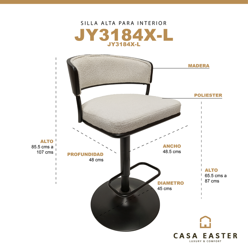 Cargue la imagen en el visor de la galería, Silla Alta de Interior Matt color Blanca - JY3184X
