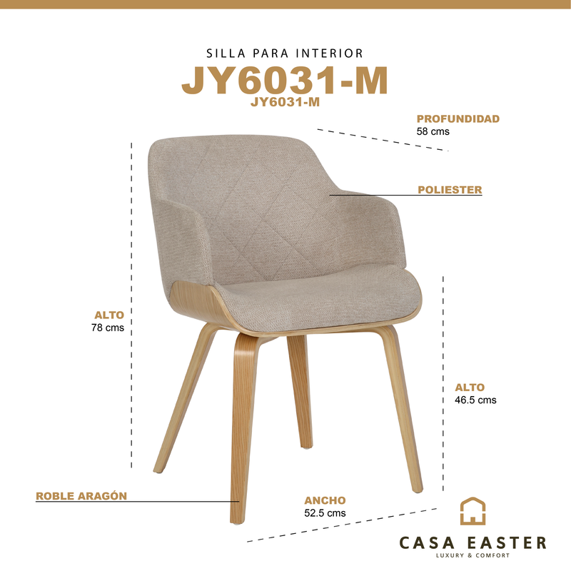 Cargue la imagen en el visor de la galería, Silla de Interior Aragon de Pie color Beige- JY6031M