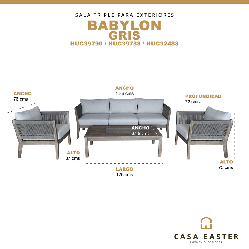 Cargue la imagen en el visor de la galería, Sala para Exterior e Interior de Madera BABYLON TRIPLE