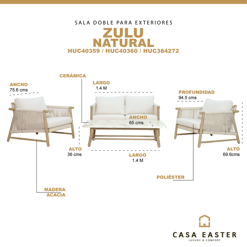 Cargue la imagen en el visor de la galería, Set doble Zulu de Madera color Natural