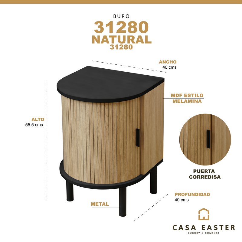 Cargue la imagen en el visor de la galería, Buro 31280 color Negro & Natural - 31280