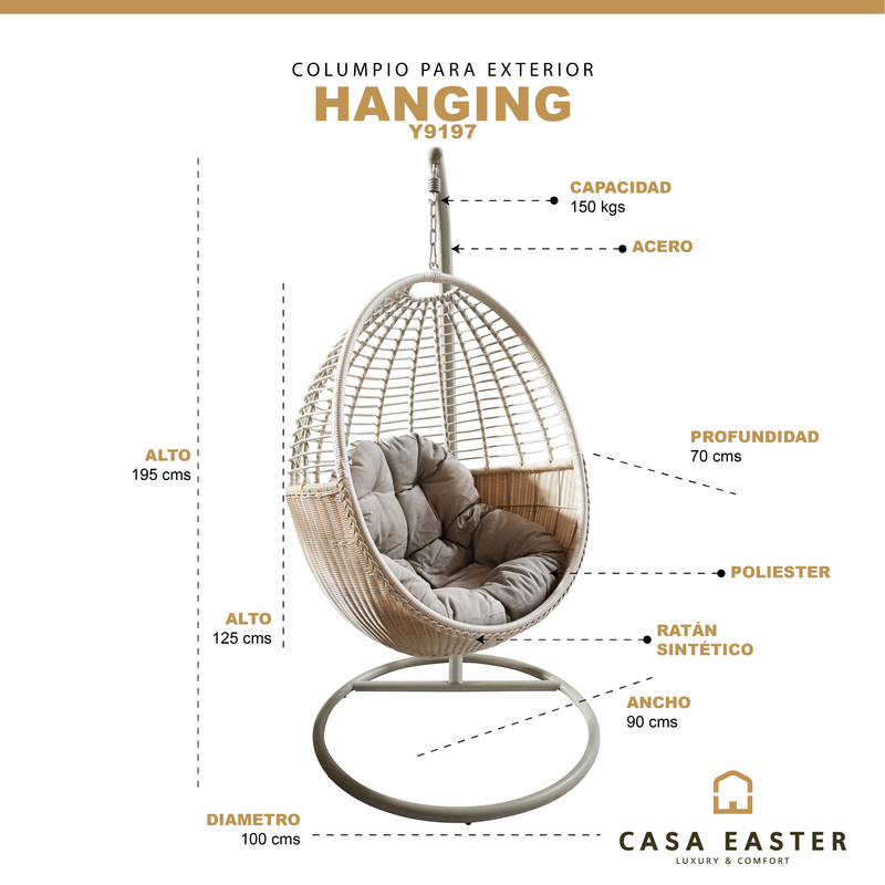 Cargue la imagen en el visor de la galería, Columpio Y9197 Hanging Ratan - Y9197