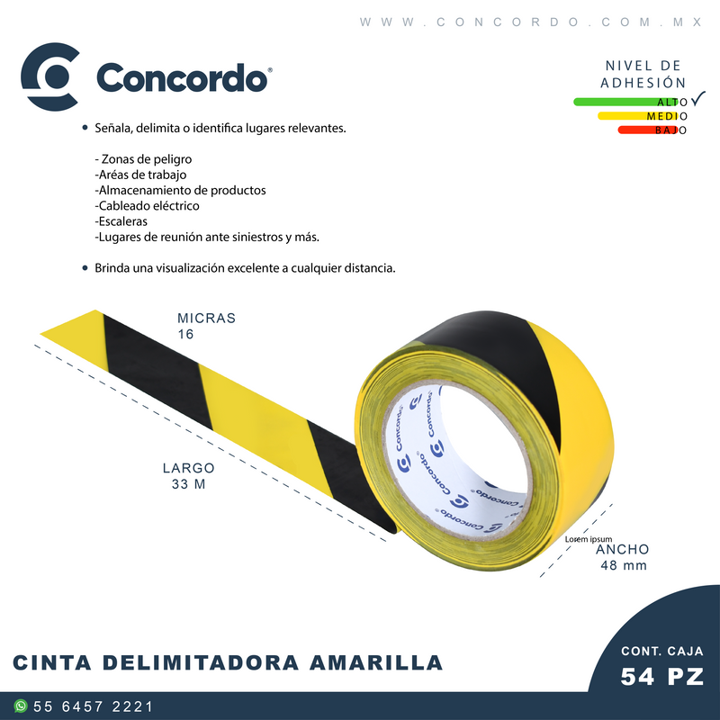Cargue la imagen en el visor de la galería, CAJA DE CINTA DELIMITADORA AMARILLA/NEGRO 54PZ