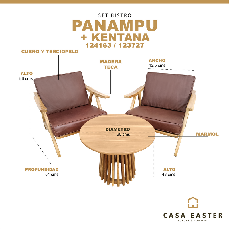 Cargue la imagen en el visor de la galería, Set Bistro Panampu + mesa Kentana 60cms 123727