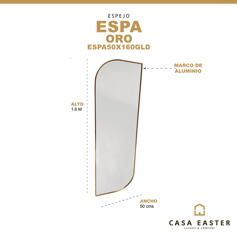 Cargue la imagen en el visor de la galería, Espejo color Oro 50x160 ESPA - ESPA50X160GLD