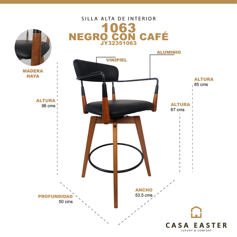 Cargue la imagen en el visor de la galería, Silla alta de interior de madera 1063 - JY32351063