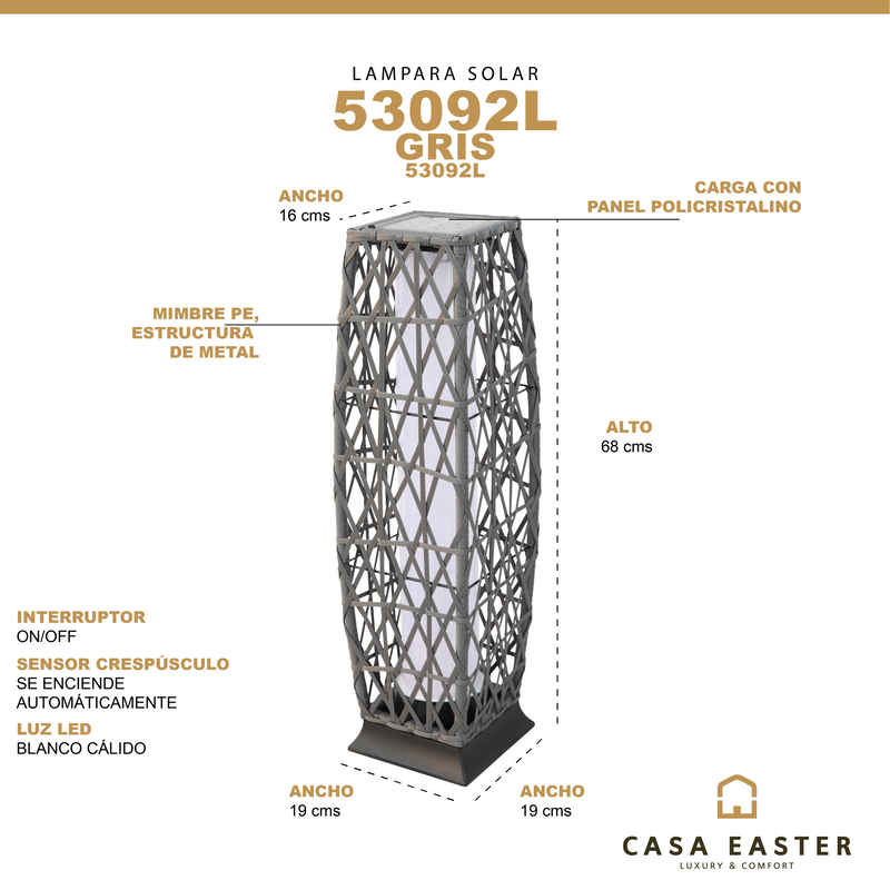 Cargue la imagen en el visor de la galería, Lampara solar de metal 53092L CasaEaster