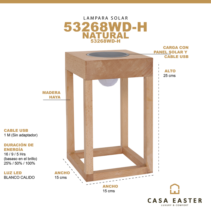 Cargue la imagen en el visor de la galería, Lampara solar Alta cuadrada 53268WD-H CasaEaster