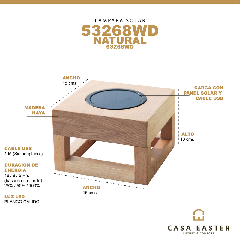 Cargue la imagen en el visor de la galería, Mesa con lampara solar 53268WD CasaEaster