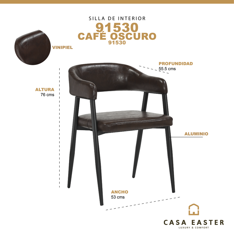 Cargue la imagen en el visor de la galería, Silla de interior 91530 color café oscuro - 91530