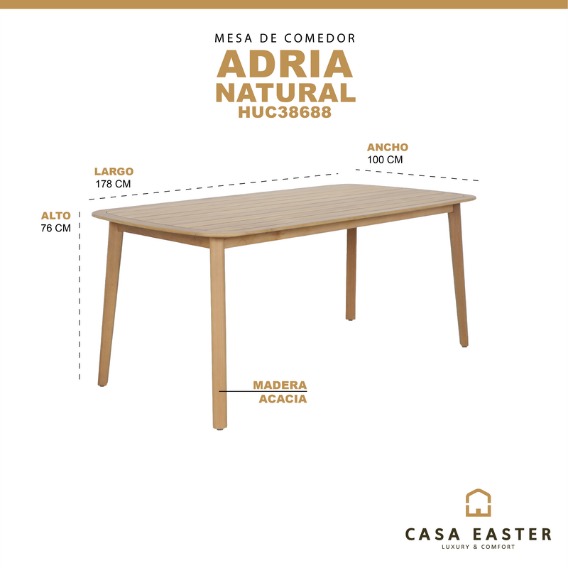 Cargue la imagen en el visor de la galería, Mesa de comedor 1.7M Adria de madera - HUC38688