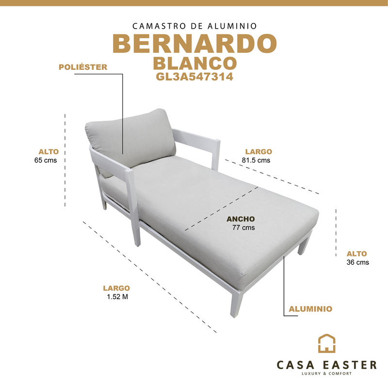 Cargue la imagen en el visor de la galería, Camastro Bernardo color blanco - GL3A547314