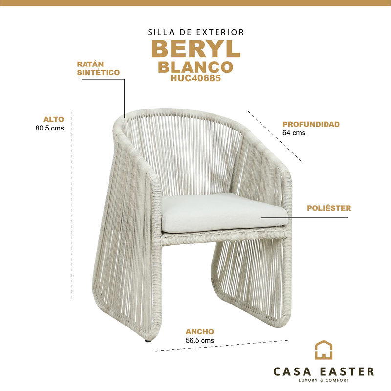 Cargue la imagen en el visor de la galería, silla de comedor entretejida Beryl color Blanca - HUC40685