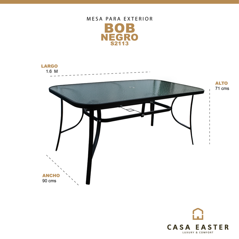 Cargue la imagen en el visor de la galería, Mesa De Cristal para exterior e interior BOB-S2113 CasaEaster