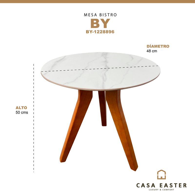 Cargue la imagen en el visor de la galería, Mesa Bistro Redonda color Blanca BY-1228896 CasaEaster