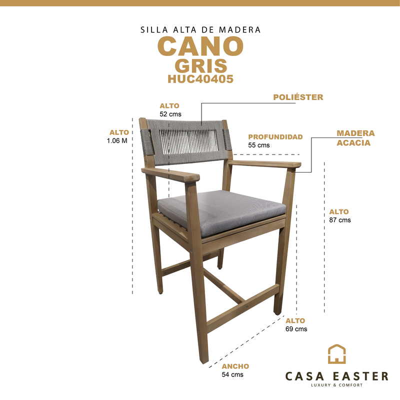 Cargue la imagen en el visor de la galería, Silla Alta de madera Cano color Natural - HUC40405