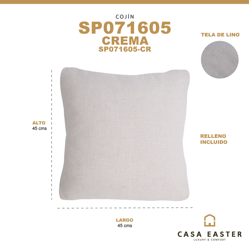 Cargue la imagen en el visor de la galería, Cojin de interior SP071605 color crema - SP071605-CR