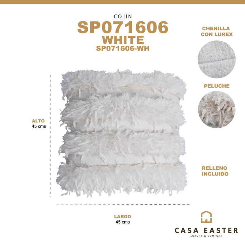 Cargue la imagen en el visor de la galería, Cojin de interior SP071606 color blanco - SP071606-WH