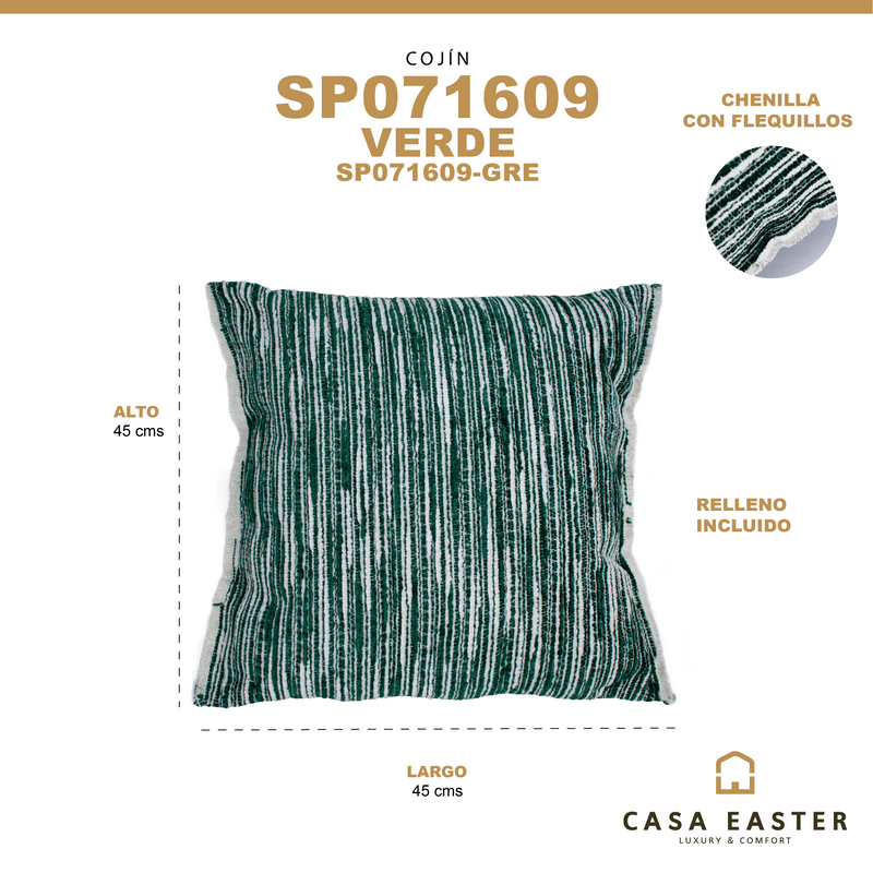 Cargue la imagen en el visor de la galería, Cojin de interior SP071609 color Verde - SP071609-GRE
