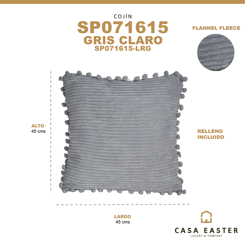 Cargue la imagen en el visor de la galería, Cojín de interior SP071615 color Gris claro - SP071615-LGR