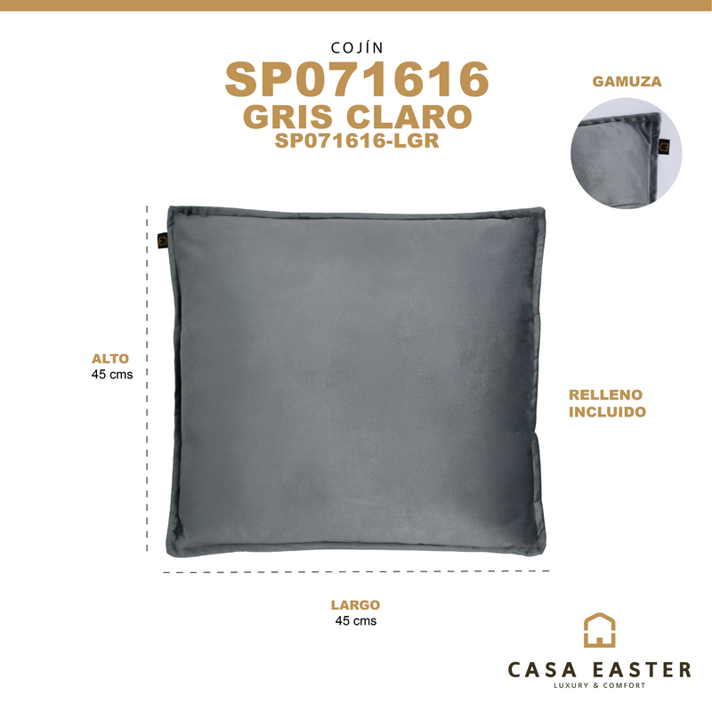 Cargue la imagen en el visor de la galería, Cojín de interior SP071616 color Gris claro - SP071616-LGR