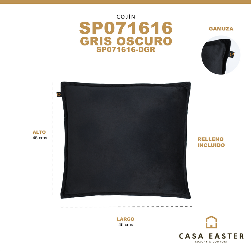 Cargue la imagen en el visor de la galería, Cojín de interior SP071616 color Gris Oscuro- SP071616-DGR