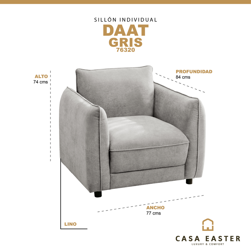 Cargue la imagen en el visor de la galería, Sillón de interior moderno Daat color gris - 76320