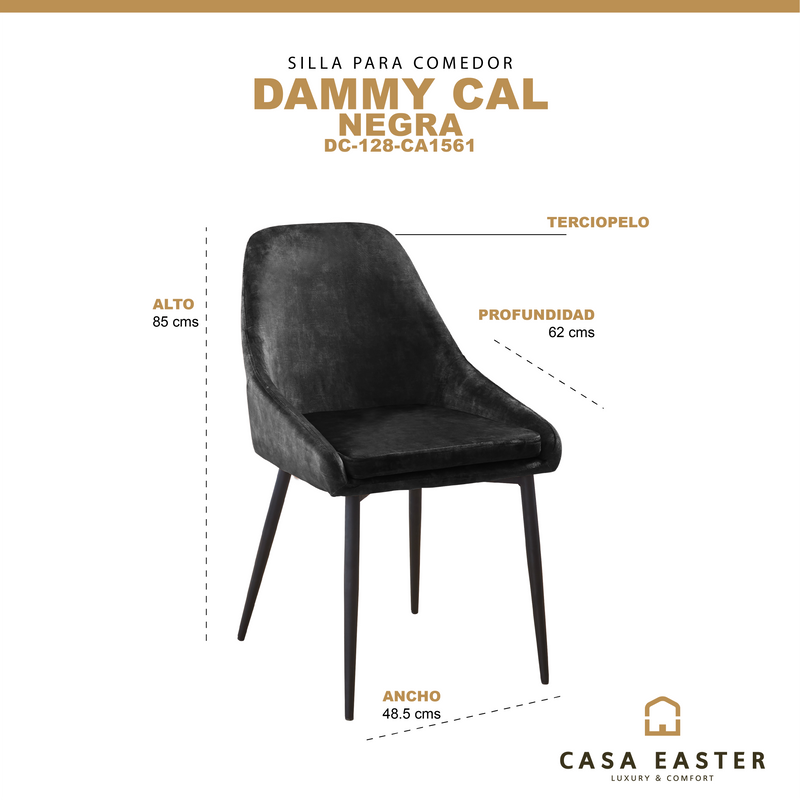 Cargue la imagen en el visor de la galería, Silla para interior Color NEGRA DAMMY CAL-DC156 -CA1561 CasaEaster