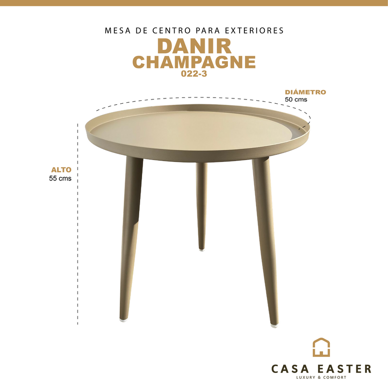 Cargue la imagen en el visor de la galería, Mesa Bistro para Exterior e Interior de Aluminio Color Champagne DANIR 022-3 CasaEaster