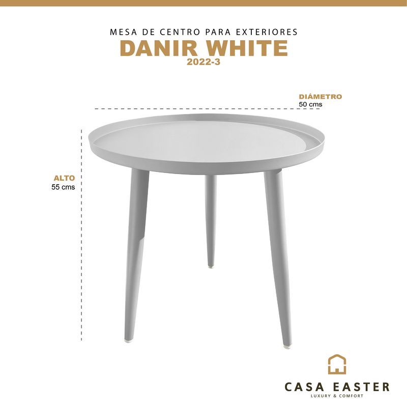 Cargue la imagen en el visor de la galería, Mesa Bistro para Exterior e Interior de Aluminio Color Blanco DANIR- 2022-3 CasaEaster