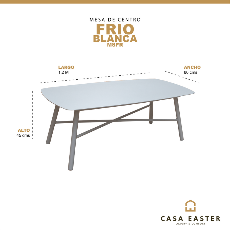 Cargue la imagen en el visor de la galería, Mesa De Centro de Aluminio Color Blanco FRIO-MSFR CasaEaster