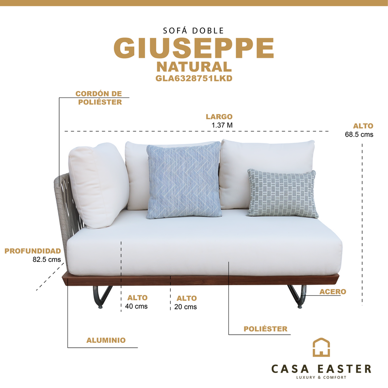 Cargue la imagen en el visor de la galería, Sofá lateral izquierdo Giuseppe - GLA6328751LKD