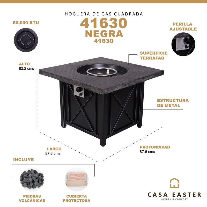 Load image into Gallery viewer, Square black fire pit - 41630
